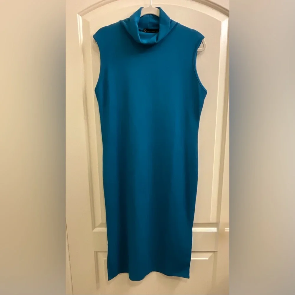 I Saw It First Turtle neck midi body con dress in Teal 14 - Picture 7 of 8